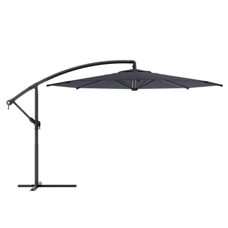 Corliving Offset Patio Umbrella in Black