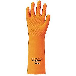 Ansell Chemical Resistant Gloves, Flock Lining, Orange