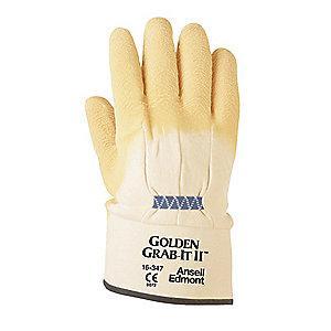 Ansell Natural Rubber Latex Cut Resistant Gloves, ANSI/ISEA Cut Level 2, Cotton Lining, Yellow, XL