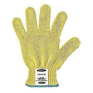 Ansell Uncoated Cut Resistant Gloves, ANSI/ISEA Cut Level 3, Kevlar Lining, Yellow, L
