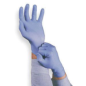 Ansell 9-1/2" Powdered Unlined Nitrile Disposable Gloves, Dark Blue, Size  L, 100PK
