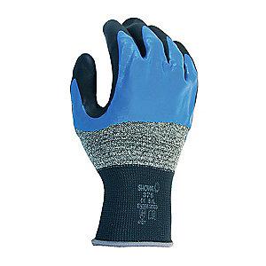 Showa 13 Gauge Coated Gloves, Black/Blue/Gray