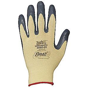 Showa Nitrile Cut Resistant Gloves, Cut Level 3, Kevlar Lining, Gray, Yellow, XS, PR 1