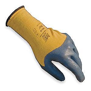 Showa Nitrile Cut Resistant Gloves, Cut Level 3, Kevlar Lining, Gray, Yellow, S, PR 1