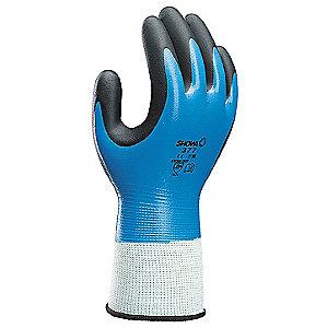 Showa Nitrile Cut Resistant Gloves, Cut Level 2 Lining, Black, Blue, S, PR 1