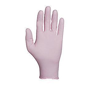 Showa 9-1/2" Powder Free Unlined Nitrile Disposable Gloves, Pink, Size  XS, 100PK