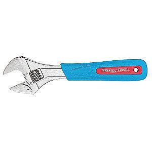 Channellock 6-1/4" Adjustable Wrench, Cushion Grip Handle, 15/16" Jaw Capacity, Steel