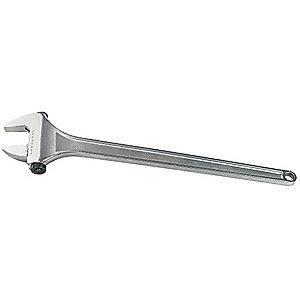 Channellock 30" Adjustable Wrench, Plain Handle, 3" Jaw Capacity, Chrome Vanadium Steel