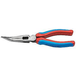 Channellock Long Nose Plier, 7-51/64" Length, 1-3/8" Max. Jaw Opening, Serrated Gripping Surface