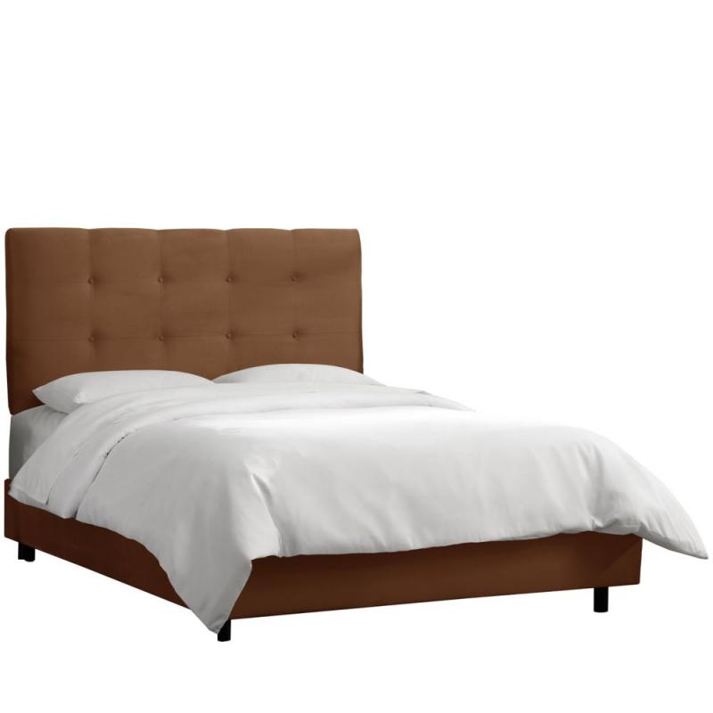 Skyline Queen Tufted Bed In Premier Chocolate