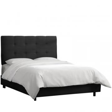 Skyline California King Tufted Bed In Premier Black