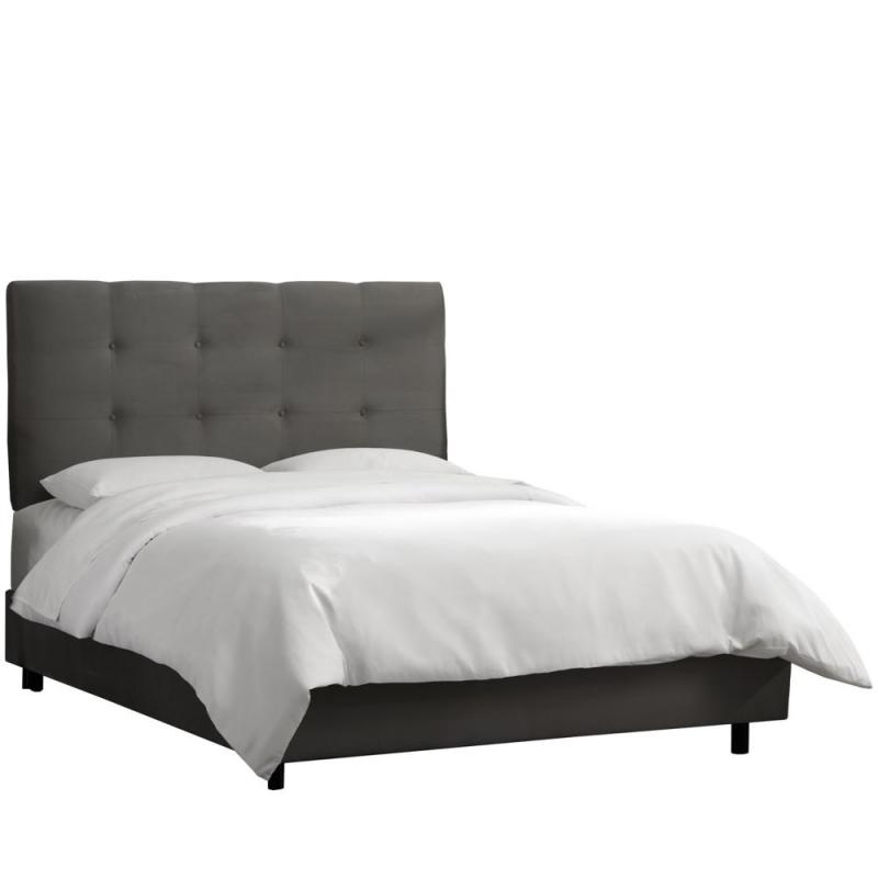 Skyline Twin Tufted Bed In Premier Charcoal