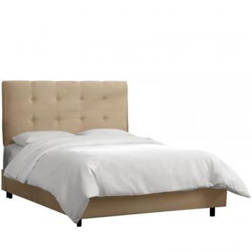 Skyline Queen Tufted Bed In Premier Oatmeal