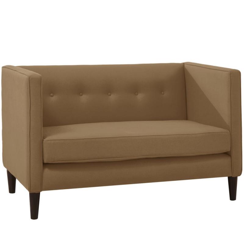 Skyline Five Button Loveseat In Linen Taupe