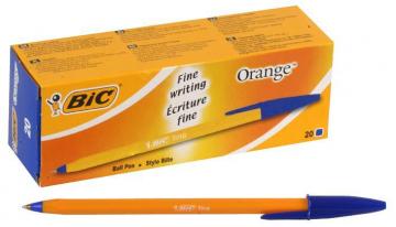 BIC Fine Tip Cristal Orange Ballpoint Pens - Pack of 20 (Blue)