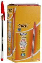 BIC Medium Tip Cristal Ballpoint Pens - Pack of 50 (Red)