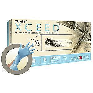 Microflex 9-1/2" Powder Free Unlined Nitrile Disposable Gloves, Blue, Size  XL, 230PK