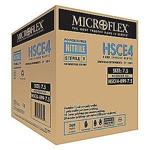 Microflex 11-1/2" Powder Free Unlined Nitrile Disposable Gloves, White, Size  10, 200PK