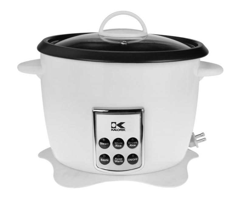 Kalorik White Multifunction Digital Rice Cooker with Retractable Power Cord