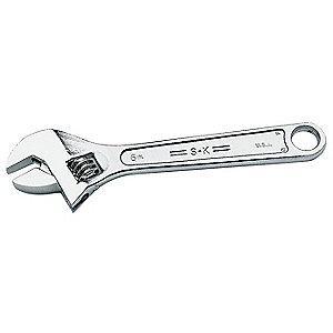 SK 24" Adjustable Wrench, Plain Handle, 1-7/8" Jaw Capacity, Steel