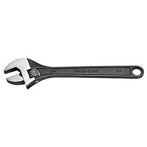 SK 6" Adjustable Wrench, Plain Handle, 15/16" Jaw Capacity, Steel