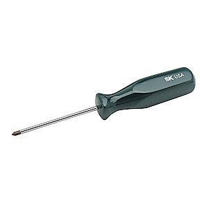 SK Steel Screwdriver with 3" Shank and #0 Phillips Tip
