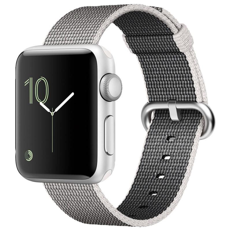 Apple Watch Series 2 38mm Silver Case with Pearl Woven Strap