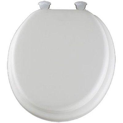 Bemis Mayfair Round Cushioned Vinyl Soft Toilet Seat, Easy-Clean & Change  Hinge, White