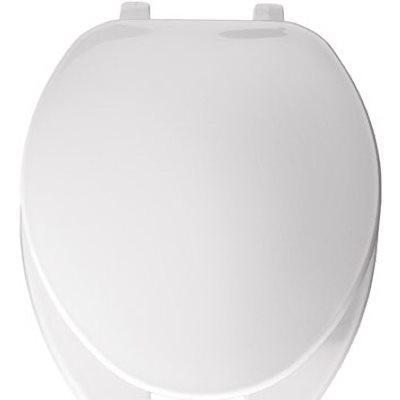 Bemis Elongated Commercial Plastic Open Front, Cover Toilet Seat, Top-Tite  Hinge, White