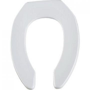 Bemis Elongated Commercial Plastic Open Front Toilet Seat, STA-TITE  Hinge, White