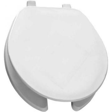 Bemis Round Commercial Plastic Toilet Seat, Open Front,  White