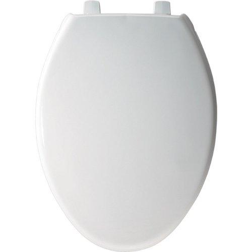 Bemis Commercial Heavy Duty Plastic Toilet Seat, Elongated, With Cover, 18-13/16"