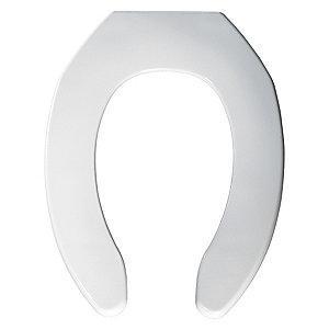 Bemis Commercial Heavy Duty Plastic Toilet Seat, Elongated, Without Cover, 17-7/8"