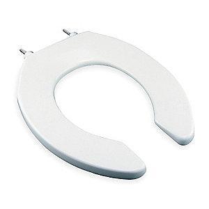 Bemis Commercial Heavy Duty Plastic Toilet Seat, Round, Without Cover, 16-3/16"