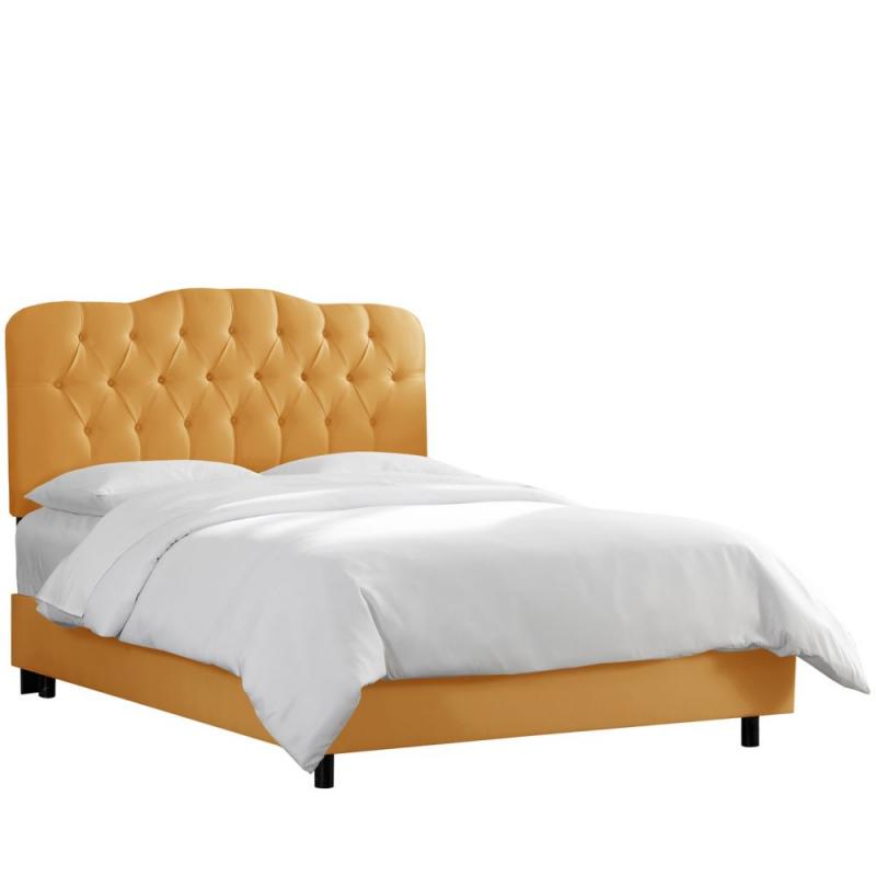 Skyline King Tufted Bed In Shantung Aztec