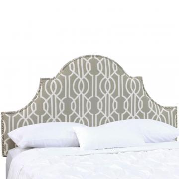 Skyline Full Nail Button High Arch Notched Headboard In Deco Slate