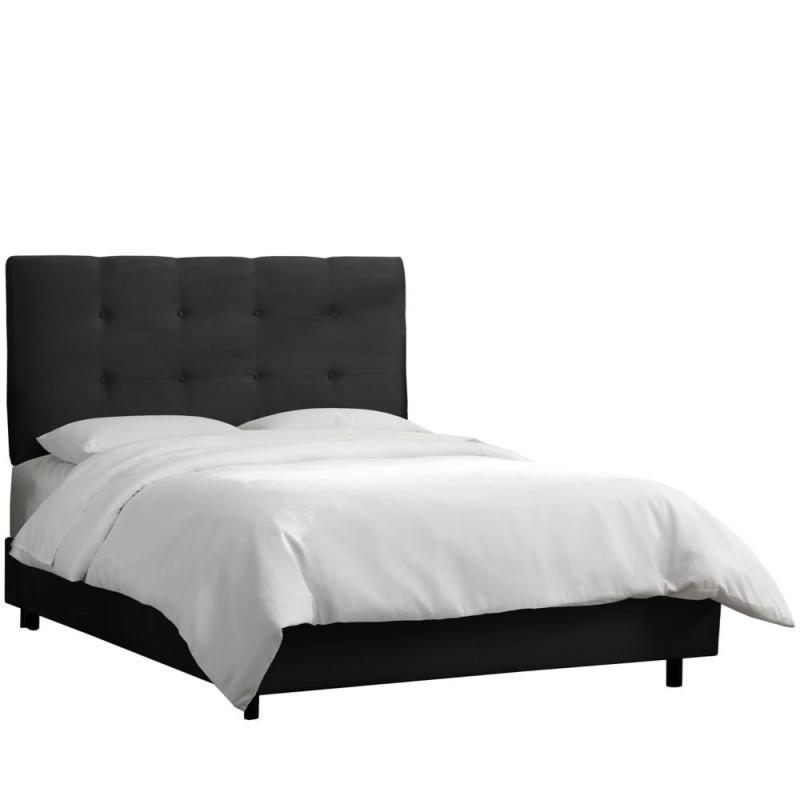 Skyline Full Tufted Bed In Premier Black