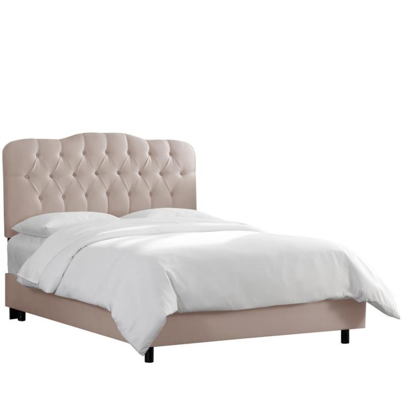 Skyline Twin Tufted Bed In Shantung Dove