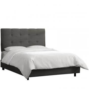Skyline Full Tufted Bed In Premier Charcoal
