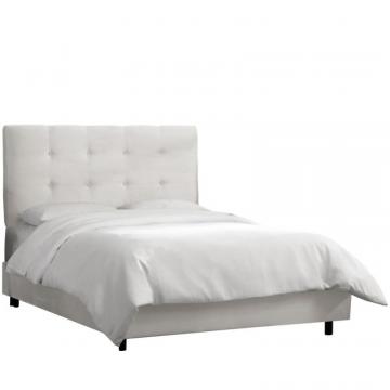 Skyline Queen Tufted Bed In Premier White