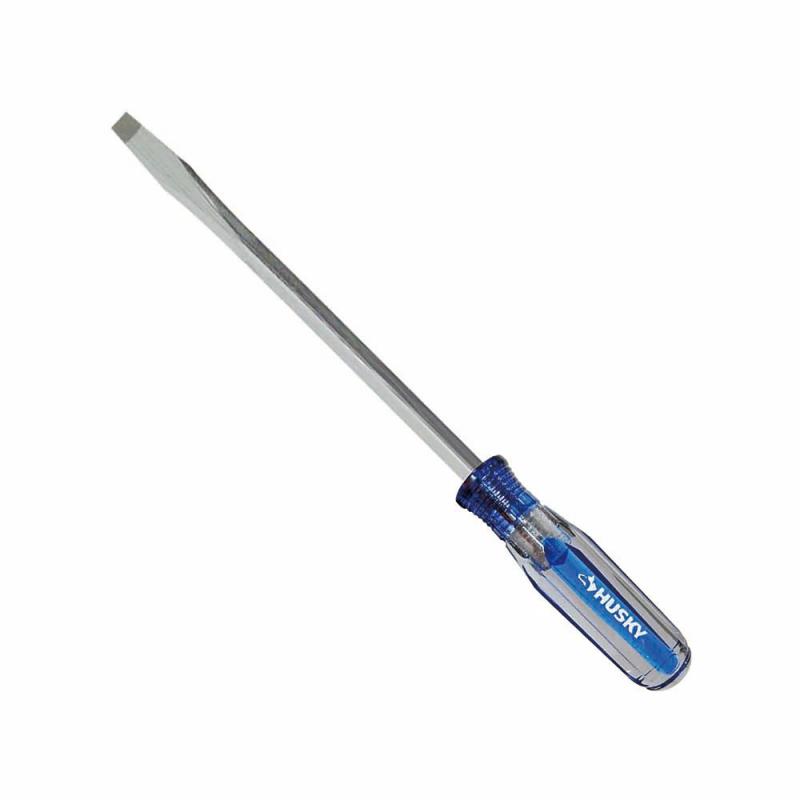 Husky 3/8  Inch  x 8  Inch  Slotted Screwdriver with Acetate Handle