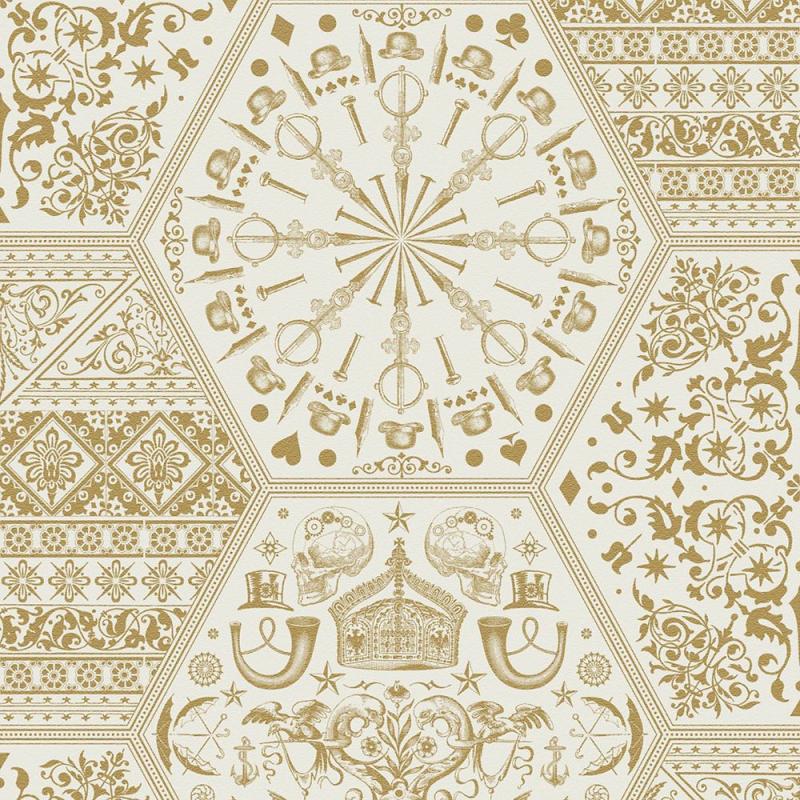 Graham & Brown World Heritage White/Gold Wallpaper