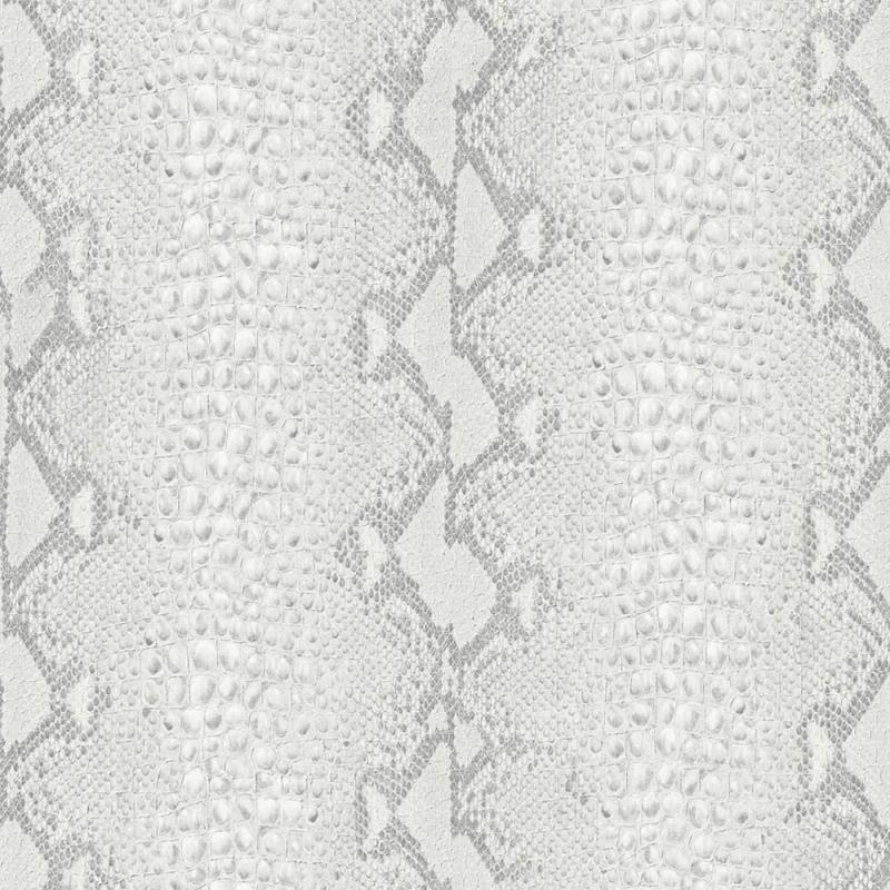 Graham & Brown Snake White/Silver Wallpaper