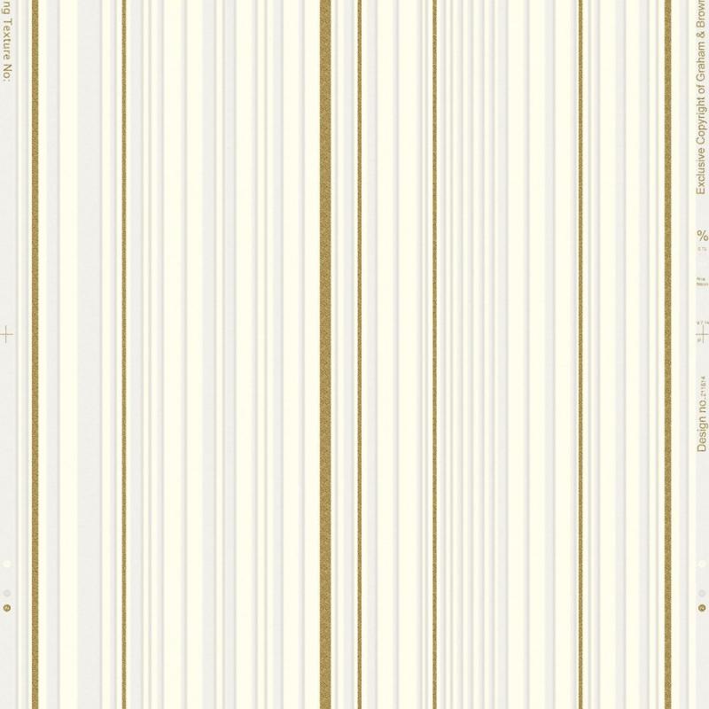 Graham & Brown Maestro Stripe White/Gold Wallpaper