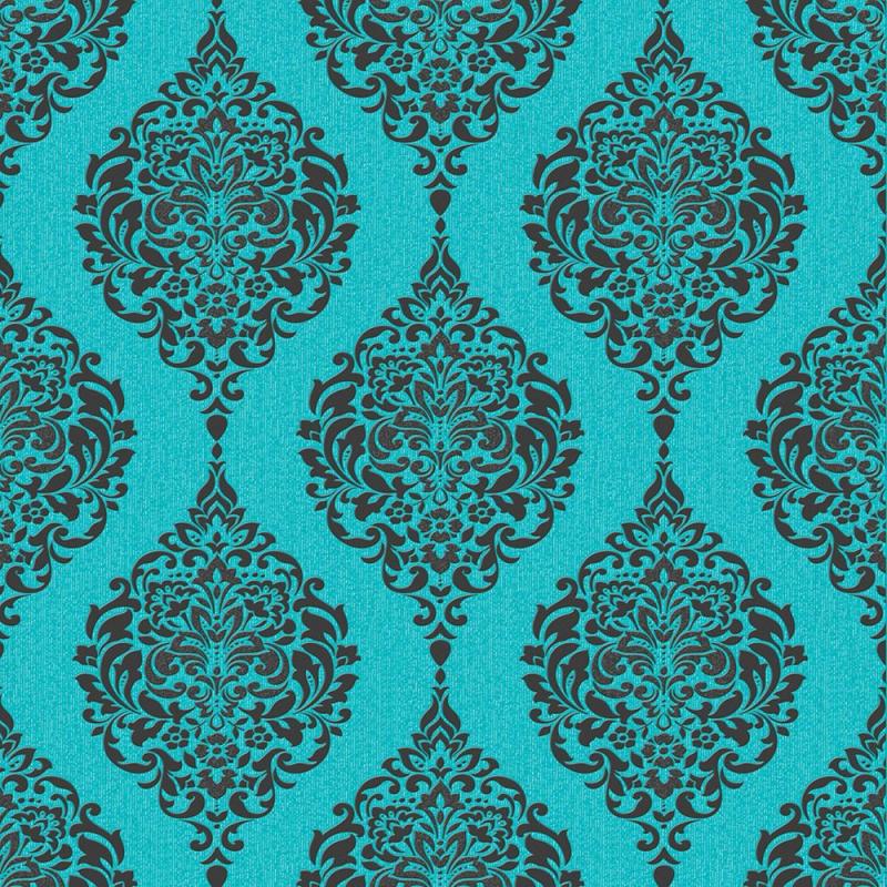Graham & Brown Luna Turquoise/Charcoal Wallpaper