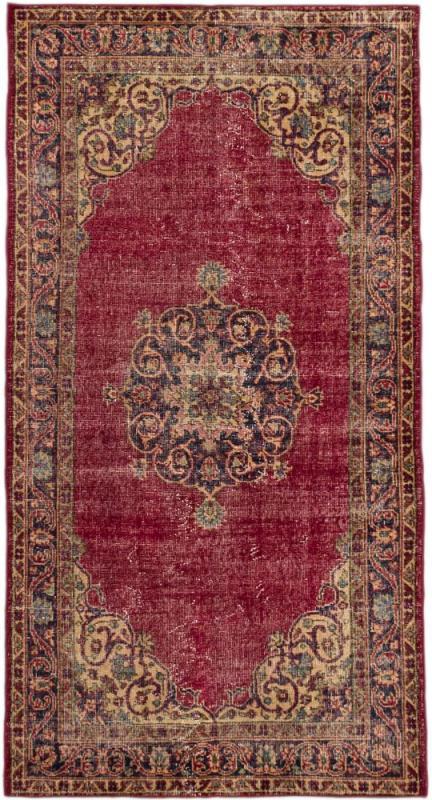 eCarpet Gallery Hand-knotted Anatolian Revival Dark Red  Rug - 3'8" x 6'11"