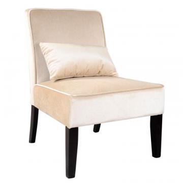 Corliving Antonio Lounge Chair In Soft Cream Velvet