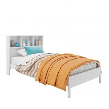 Corliving Ashland Twin/Single Bed With Bookcase Headboard In Snow White
