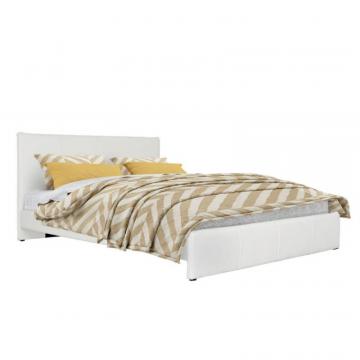 Corliving Fairfield White Bonded Leather Queen Bed
