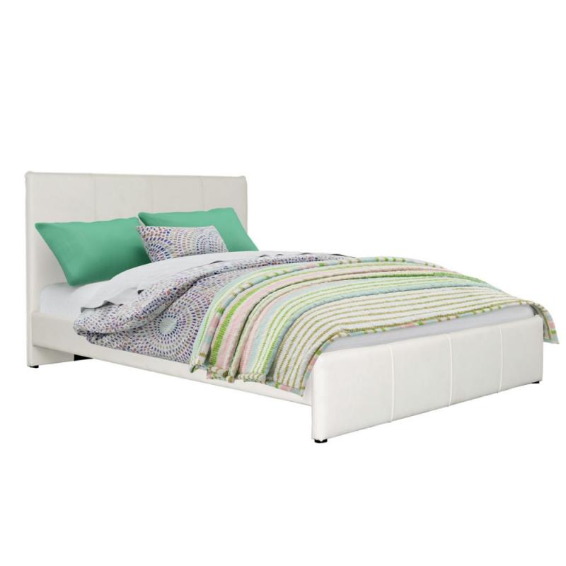Corliving Fairfield White Bonded Leather Full/Double Bed